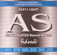 AS311 Silverplated Round Wound Комплект струн для акустической гитары, п/медь, 11-52 Fedosov
