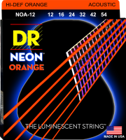 DR NOA-12 - струны для акустической гитары, Калибр: 12-54, Серия: HI-DEF NEON™, Обмотка: посеребрёная медь, Покрытие: люминесцентное