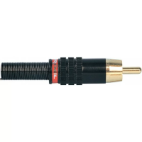 Proel MRCA25RD разъём RCA, кабельный, позолоченные контакты, чёрный алюминиевый корпус, красное кольцо