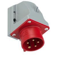 PCE Вилка настенная 16A/400V/3P+N+E/IP44, безвинтовое подключение 515-6tt