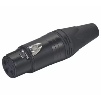Seetronic SC3FXX-BG Кабельный разъём XLR "мама", 3-контактный чёрный, позолоченные контакты