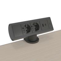FORMING FUNCTION 9102000809- Розеточная станция серии Axessline с 2 розетками, 1xUSB-A, 2xUSB-C, черная