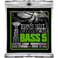 P03836 Coated Regular Комплект струн для 5-струнной бас-гитары, с покрытием, 45-130, Ernie Ball