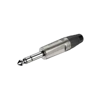 ROXTONE RJ3P-NN Разъем  jack 1/4" стереос резиновым держателем под кабель, размер 93*16,5мм, Цвет: серебро
