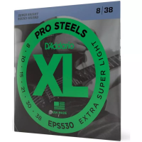 J.D.Addario EPS530 ProSteel Ex Sup Lite струны 6-ти для электро гитары, сталь, диаметр .008, .010, .015, .021, .021, .033. .038