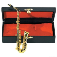 GEWA Miniature Instrument Alt-Saxophone сувенир альт-саксофон, латунь, 15 см, с футляром