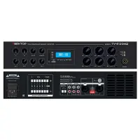 ВЕКТОР ТУ-6120МД Комбинированный микшер-усилитель класс D, 6 зон c регулировкой уровня выходного сигнала. Мощность 120Вт/100В.  2 микр, с фантомным питанием и выбором приоритета 2 лин входа, 1  Aux вых. Цифровой AM\FM тюнер, MP3 плеер, Bluetooth. ИК-пульт