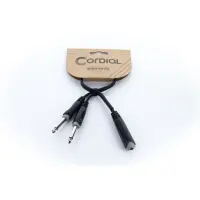 Cordial ey 0,3 gpp кабель y-адаптер моно-джек 6,3 мм female/2xмоно-джек 6,3 мм male, 0,3м, черный