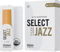 Трости для альт-саксофона d'addario organic select jazz filed orsf10asx2s - трость из толстой заготовки c подрезкой с утолщенным сердцем для саксофона альт силой 2 слабая. цена за упаковку из 10 штук