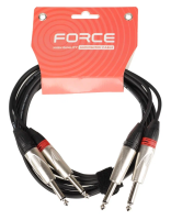 FORCE FLC-29/3 - Шнур аудио двойной 2- 1/4"(M) -2-1/4"(M)  моно (3мх4,8мм)