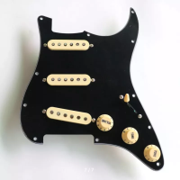 STP53-BK комплект пикгарда для гитары "Strat" с распаянными звукоснимателями 3 х DS53 и электроникой, цвет черный, Donlis