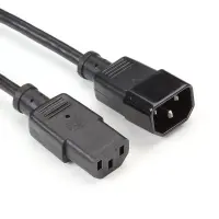 Соединительный шнур питания проходной (штекер IEC C13-гнездо  IEC C14),3*0,75мм2, 3 метра, черного цвета ЦБ-ЦБ013284 Соединительный шнур питания проходной (штекер IEC C13-гнездо  IEC C14),3*0,75мм2, 3 метра, черного цвета