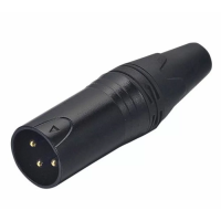 Seetronic SC3MXX-BG Кабельный разъём XLR "папа", 3-контактный чёрный, позолоченные контакты