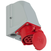 PCE Розетка настенная 16A/400V/6P+E/IP44, никелированные контакты 917-6v