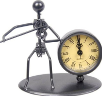 GEWA Sculpture Clock Violin  часы-скульптура сувенирные скрипач, металл, 12x6,5x13 см