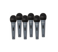 Superlux ECO88S 6 pack Вокальный динамический микрофон, суперкардиоидный, цинковый корпус, 6 штук.