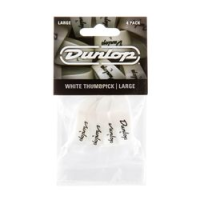 Dunlop 9003p plastic thumbpick white 4pack  когти на большой палец, жесткие, белые, 4 шт.