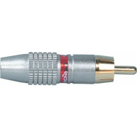Proel MRCA35RD разъём RCA, кабельный, позолоченные контакты, посеребренный латунный корпус, красное кольцо
