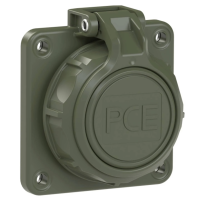 PCE Розетка встр 16А/250V/2P+E/IP68 фланец 75х75 мм подпружиненная крышка NAUTILUS 20352-8u