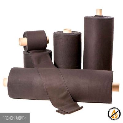 TUCHLER МОЛЬТОН В РУЛОНЕ БЕЗ ОБРАБОТКИ, ТОЛЬКО НАРЕЗ Чёрный, Ширина 40см